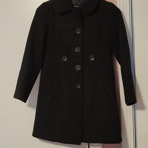 Lil girl's black Pea coat- gently used like new